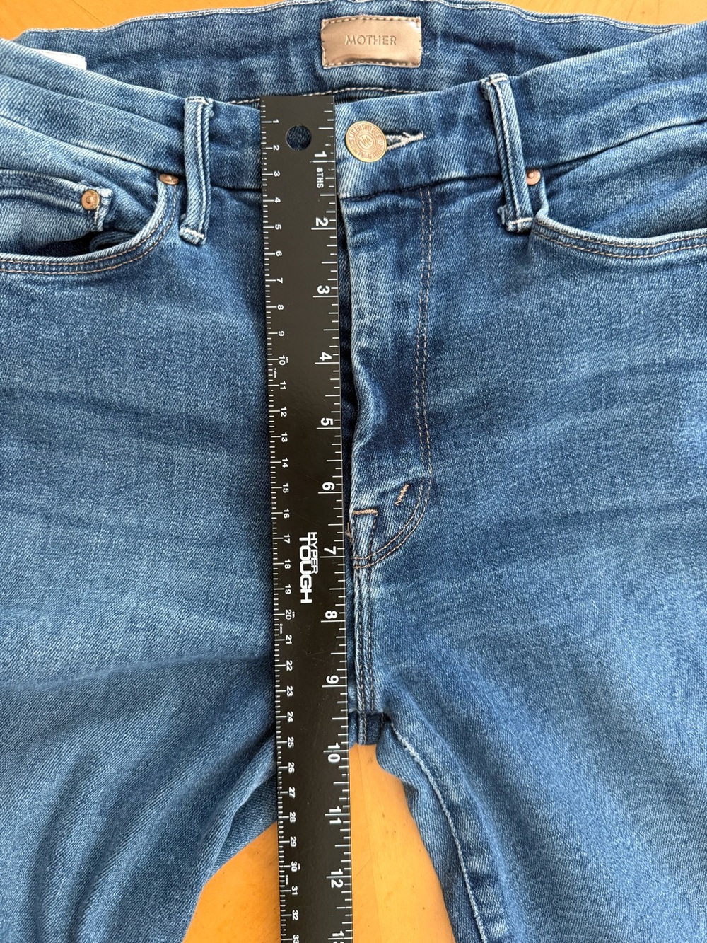 Mother Jean High-Rise Looker Straight-Leg Jeans in Medium Blue -home Movies - Picture 9 of 15